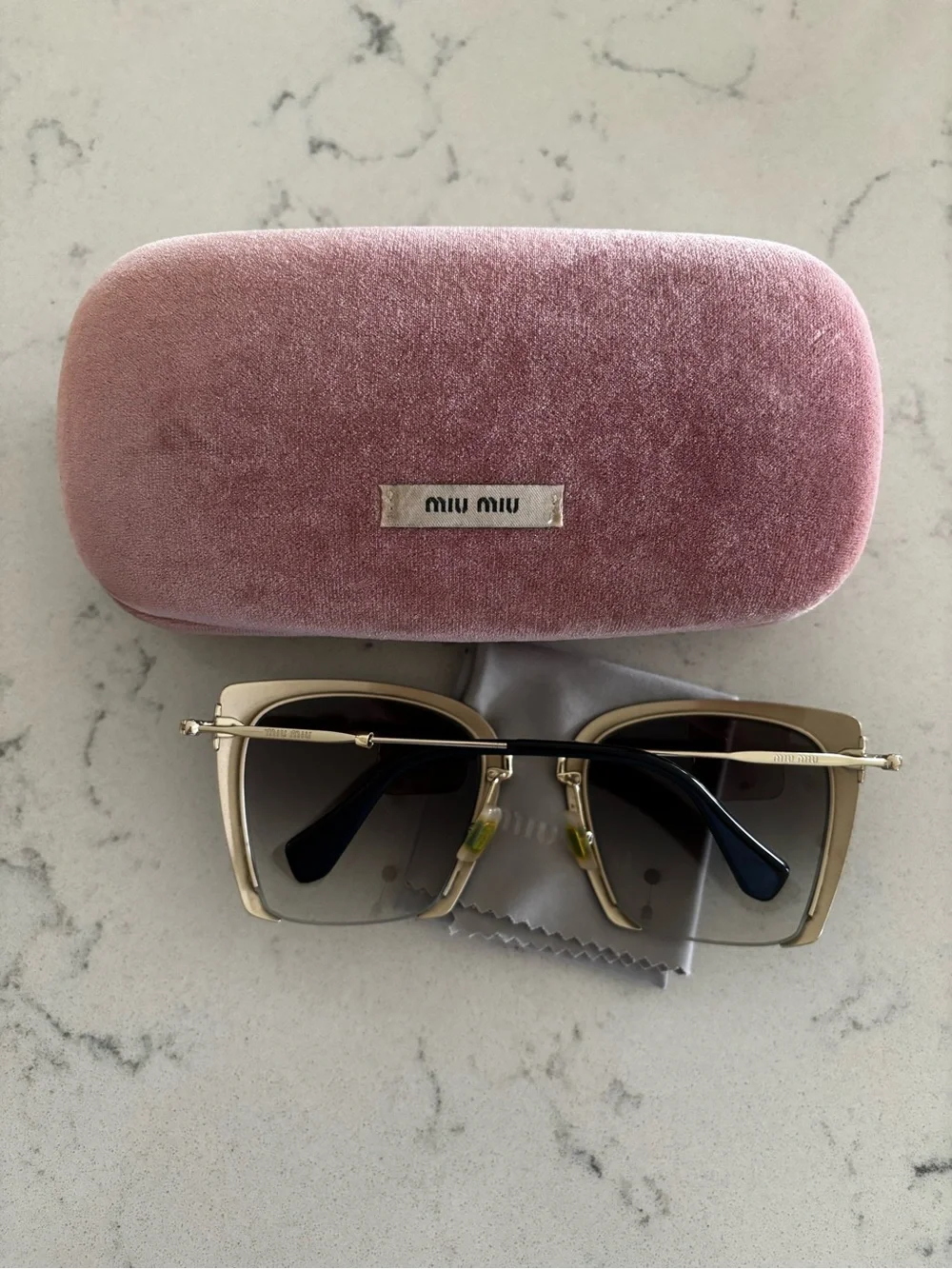 Authentic Miu Miu MU 52RS Womens Sunglasses semi-rimless square frame